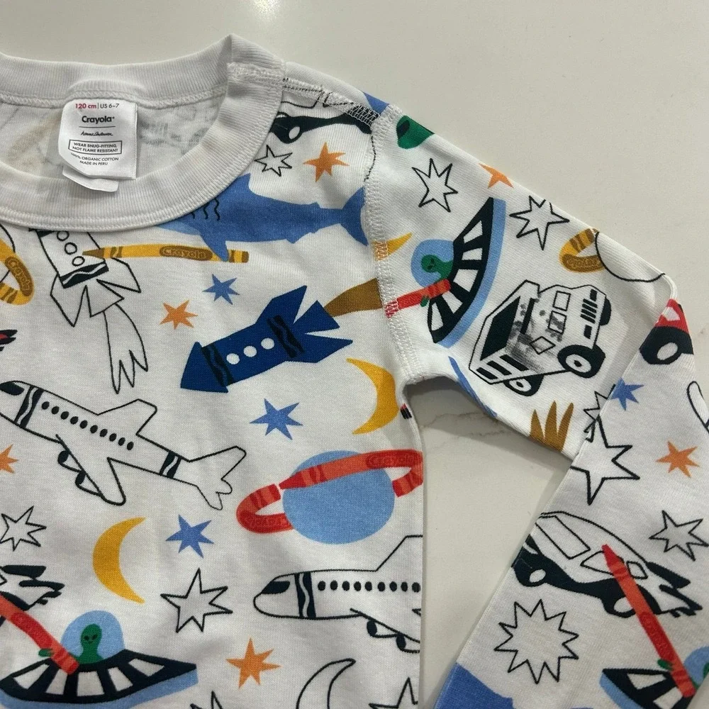 Hanna Andersson Crayola Color Your Dreams Pajama Set Size 6-7